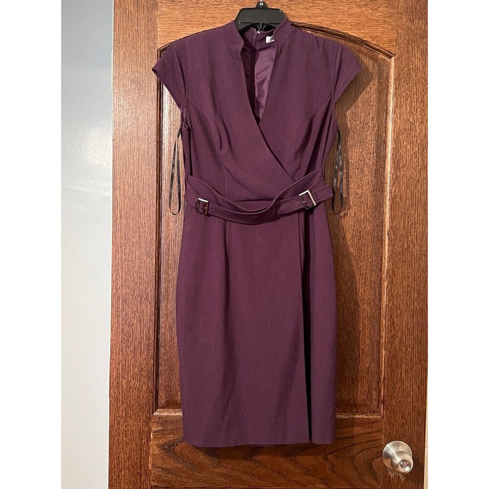 Calvin Klein purple aubergine dress with belt